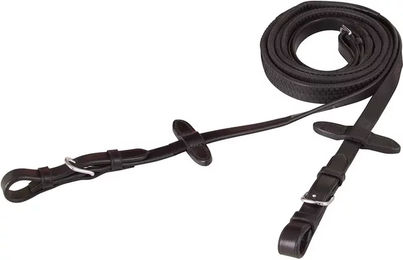 BR Equitation Eventa Pro Grip Gummizügel für Pferde Schwarz Silber Full – Bild 1 von 2
