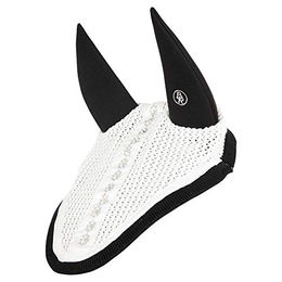 BR Equitation Fliegenhaube Montreal C-Wear für Warmblut mit schalldichten Neoprenohren Weiß/Schwarz – Bild 1 von 1