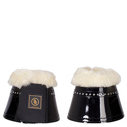 BR Equitation Glamour Lacquer Springglocken aus Schafsfell Weiß Größe S – Bild 1 von 2