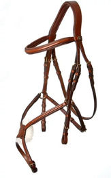 Produktbild von BR Equitation Grantham Mexikanische Reitzäum aus Leder anatomisch geformt Full Schwarz Braun