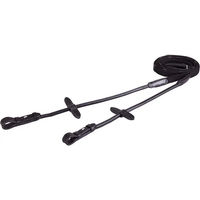 Produktbild von BR Equitation Gürtzügel rundgenäht aus Leder mit Zaumhaken für Warmblut in Schwarz/Silber
