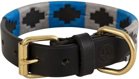 Produktbild von BR Equitation Hundehalsband aus Leder in Blau oder Schwarz Größe M