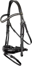 Produktbild von BR Equitation Ipswich Kombinierte Reittrense aus Leder in Schwarz für Vollblut