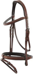 BR Equitation Kendal Anatomisch geformter Leder-Trensenzaum für Pferde in Braun mit Silberfarbenen Beschlägen Größe Full – Bild 1 von 2