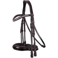 Produktbild von BR Equitation Keswick Anatomisch geformter Reizäum aus Leder für Warmblut in Schwarz mit Silberbeschlag