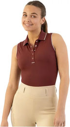 Produktbild von BR Equitation Kiki Ärmelloses Reit-Poloshirt für Damen in Rot Größe S
