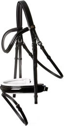 Produktbild von BR Equitation Kingston Anatomisch geformte Reizäum aus Leder Schwarz Full