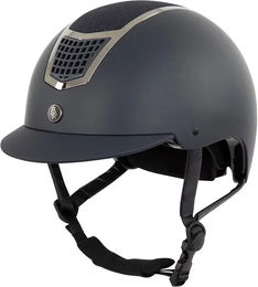 BR Equitation Lambda Glitter Reithelm Damen mit Standardvisier Schwarz Blau CE-zertifiziert – Bild 1 von 3