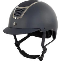 Produktbild von BR Equitation Lambda Glitter Reithelm Damen mit Standardvisier Schwarz Blau CE-zertifiziert