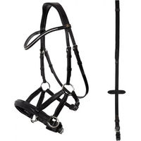 Produktbild von BR Equitation Lewes Anatomischer gebissloser Trensenzaum Side & Pull aus Leder in Schwarz