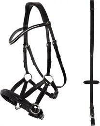BR Equitation Lewes Anatomischer gebissloser Trensenzaum Side&Pull aus Leder in Schwarz – Bild 1 von 2