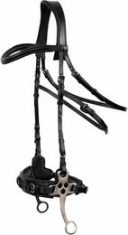 BR Equitation Lydney Anatomisch geformter Reitzäum aus Leder für Warmblut in Schwarz mit Silber – Bild 1 von 3