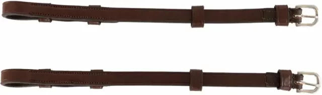 BR Equitation Paar Blindflanschpfosten mit Rundschlinge aus Leder in Braun – Bild 1 von 1