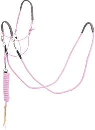 Produktbild von BR Equitation Pferdehalfter-Set mit Stricken in Rosa für Vollblut