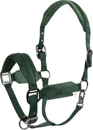 BR Equitation Pferdehalfter Velvet in Grün für Warmblut – Bild 1 von 2