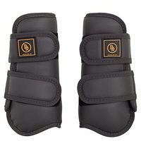 Produktbild von BR Equitation Pro Max Gamaschen für Pferde aus Kunstleder Grau Größe S