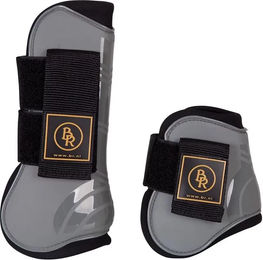 BR Equitation Pro Tech Gamaschen Set mit Streichkappen aus Kunststoff in Grau – Bild 1 von 3