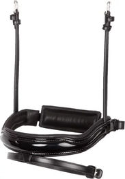 BR Equitation Pull-back Lacquer Kombiniertes Reithalfter für Pferde aus Leder in Schwarz mit Silber – Bild 1 von 2