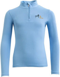 BR Equitation Reitshirt Mini Horse Zip-Shirt mit langen Ärmeln für Kinder in Blau – Bild 1 von 1