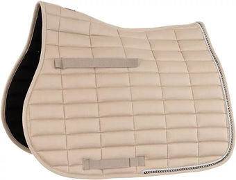 Produktbild von BR Equitation Sattelunterlage Glamour Chic für Pferde aus Baumwolle in Silber oder Beige