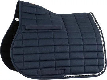Produktbild von BR Equitation Sattelunterlage Glamour Chic für Pferde in Blau und Silber aus Polyester