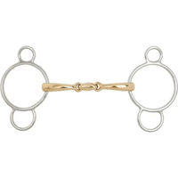 Produktbild von BR Equitation Soft Contact 3-Ring Gebiss doppelt gebrochen aus Edelstahl Silber 16mm