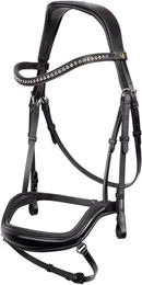 BR Equitation Stanley Kombinierter Trensenzaum aus Leder in Schwarz Silber für Warmblut WB – Bild 1 von 3