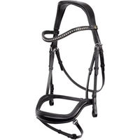 Produktbild von BR Equitation Stanley Kombinierter Trensenzaum aus Leder in Schwarz Silber für Warmblut WB