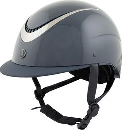 Produktbild von BR Equitation Thêta Glossy Reithelm mit Standardvisier für Unisex in Blau und Grau