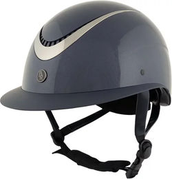 Produktbild von BR Equitation Thêta Plus Glossy Reithelm mit Visier Blau Unisex Größe 55/57 CE