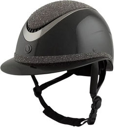 Produktbild von BR Equitation Thèta Plus Reithelm Dazzling Glamourous Glossy Schwarz 58/60 cm