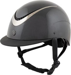 Produktbild von BR Equitation Thêta Reithelm mit Standardvisier in Schwarz oder Grau mit CE-Zertifizierung für Unisex