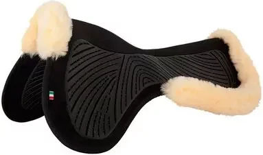 Produktbild von BR Equitation Twin Sided Sattelpad für Pferde mit Softgel und Schafsfell Schwarz Größe L