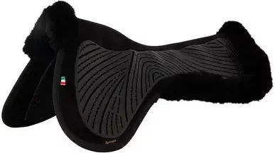 Produktbild von BR Equitation Twin Sided Sattelpad für Pferde mit Softgel und Schafsfell Schwarz Größe L