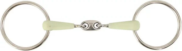Produktbild von BR Equitation Wassertrense Apple Mouth doppelt gebrochen 14mm Kunststoff Grün Silber