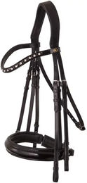BR Equitation Wendover Kandarenzaum aus Leder für Vollblut in Schwarz mit Silber – Bild 1 von 3