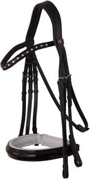BR Equitation Wendover Kandarenzaum aus Leder für Warmblut in Schwarz Weiß oder Silber – Bild 1 von 5