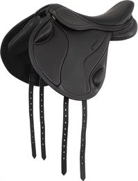 Produktbild von BR Equitation Zarlino Mono Flap Springsattel für Pferde aus Leder in Schwarz