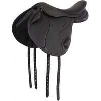 Produktbild von BR Equitation Zarlino Mono Flap Springsattel für Pferde aus Leder in Schwarz