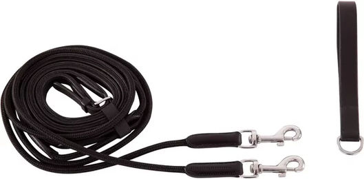 Produktbild von BR Equitation Zügel aus Leder in Schwarz und Silber für Vollblut