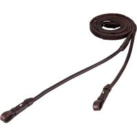 Produktbild von BR Equitation Zügel aus rundgenähtem Leder mit Anti-Slip Funktion in Braun und Silber