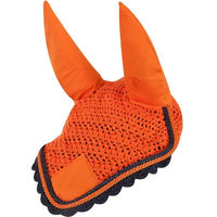 Produktbild von BR Fliegenhaube Event aus gehäkelter Baumwolle für Warmblut in Sunset Orange