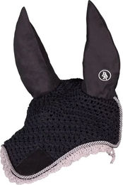 BR Fliegenhaube Event BW Schwarz für Pferde mit Pony – Bild 1 von 2