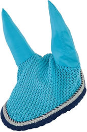 BR Fliegenhaube mit Ohren für Warmblut in Blau Türkis aus Baumwolle – Bild 1 von 2