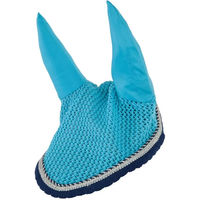 Produktbild von BR Fliegenhaube mit Ohren für Warmblut in Blau Türkis aus Baumwolle