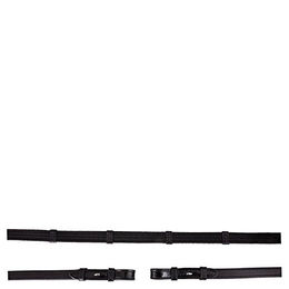 BR Gurtzügel aus Leder mit Lacklederenden und Zaumhaken für Warmblut in Schwarz/Silber 19 mm – Bild 1 von 1