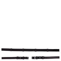 Produktbild von BR Gurtzügel aus Leder mit Lacklederenden und Zaumhaken für Warmblut in Schwarz/Silber 19 mm
