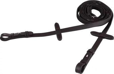BR Gurtzügel für Warmblut mit Zaumhaken in Schwarz/Silber 19 mm – Bild 1 von 3