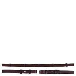 BR Gurtzügel Zaumhaken für Warmblut aus Leder in Braun/Silber 19 mm – Bild 1 von 2