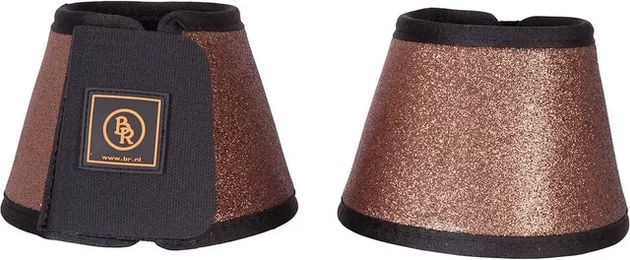 BR Hufglocken aus Kunststoff mit Pailletten und Glitter für Pferde in Braun Gold Silber - 1 Stk. – Bild 1 von 2
